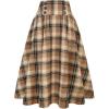 imageIDEALSANXUN Plaid Skirt for Womens High Waist Aline Pleated Midi SkirtsLight Brown