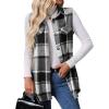 imageIDEALSANXUN Plaid Vest for Women Fall Winter Flannel Sleeveless Jacket Cardigan OuterwearGrey
