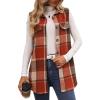 imageIDEALSANXUN Plaid Vest for Women Fall Winter Flannel Sleeveless Jacket Cardigan OuterwearOrange