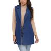imageIDEALSANXUN Plaid Vest for Women Fall Winter Sleeveless Blazer JacketsPure Misty Blue