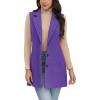 imageIDEALSANXUN Plaid Vest for Women Fall Winter Sleeveless Blazer JacketsPure Purple