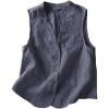 imageIDEALSANXUN Womens Linen Vest Casual Lightweight Sleeveless Blazer Spring Summer JacketsNavy