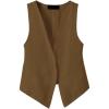 imageIDEALSANXUN Womens Linen Vest Tops Sleeveless Spring Summer Blazer JacketsKhaki
