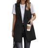 imageIDEALSANXUN Womens Long Linen Vest Dressy Sleeveless Blazer Jackets Outerwear TopsBlack