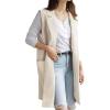 imageIDEALSANXUN Womens Long Linen Vest Tops Casual Spring Summer Lightweight JacketsBeige
