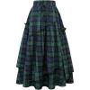 imageIDEALSANXUN Womens Long Plaid Skirts High Waisted A Line Renaissance Maxi Skirt with PocketsGreen