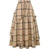 imageIDEALSANXUN Womens Long Plaid Skirts High Waisted A Line Renaissance Maxi Skirt with PocketsKhaki