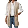 imageIDEALSANXUN Womens Long Sweater Vest Fall Winter Open Front Sleeveless Cardigans Vest TopsKhaki