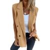 imageIDEALSANXUN Womens Long Vest Spring Fall Sleeveless Blazer Suit Jackets Trench Coat TopsCamel