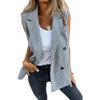imageIDEALSANXUN Womens Long Vest Spring Fall Sleeveless Blazer Suit Jackets Trench Coat TopsHeather Grey
