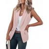 imageIDEALSANXUN Womens Vest Fashion Dressy Notch Lapel Sleeveless Blazer Suit Jackets Office Work ClothesPink
