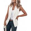 imageIDEALSANXUN Womens Vest Fashion Dressy Notch Lapel Sleeveless Blazer Suit Jackets Office Work ClothesWhite