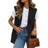 imageIDEALSANXUN Womens Vests Fashion Casual Sleeveless Blazer Dressy Vest TopsBlack