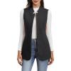 imageIDEALSANXUN Wool Long Vest for Women Sleeveless Blazer Fall Winter Jackets Trendy Open Front Cardigan Trench Coat OuterwearBlack