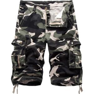 imageIDEALSANXUN Mens Casual Loose Fit MultiPockets Military Cargo ShortsCamo Light Army