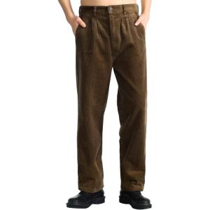 imageIDEALSANXUN Mens Corduroy Pants Casual Straight Leg Pleated Dress Pants1brown