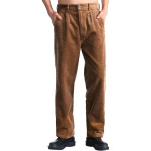 imageIDEALSANXUN Mens Corduroy Pants Casual Straight Leg Pleated Dress Pants1brown New