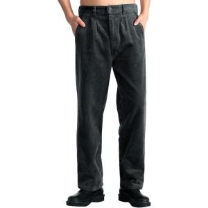 imageIDEALSANXUN Mens Corduroy Pants Casual Straight Leg Pleated Dress Pants1dark Grey
