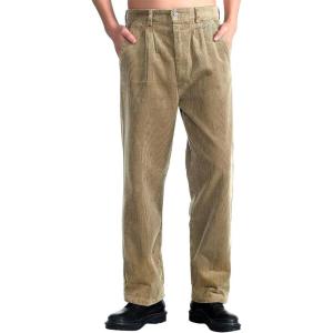 imageIDEALSANXUN Mens Corduroy Pants Casual Straight Leg Pleated Dress Pants1khaki