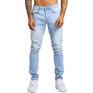 imageIDEALSANXUN Mens Slim Fit Stretch Jeans Denim Pants Casual Skinny Jean TrousersLight Blue