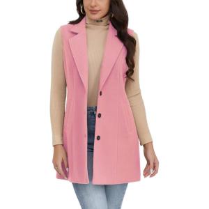 imageIDEALSANXUN Plaid Vest for Women Fall Winter Sleeveless Blazer JacketsPure Pink