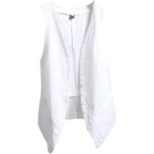 imageIDEALSANXUN Womens Linen Vest Tops Sleeveless Spring Summer Blazer JacketsWhite