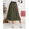 imageIDEALSANXUN Womens Corduroy Skirts Fall Winter High Waisted A Line Pleated Midi SkirtArmy