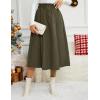 imageIDEALSANXUN Womens Corduroy Skirts Fall Winter High Waisted A Line Pleated Midi SkirtArmy