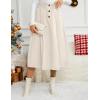 imageIDEALSANXUN Womens Corduroy Skirts Fall Winter High Waisted A Line Pleated Midi SkirtBeige