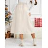 imageIDEALSANXUN Womens Corduroy Skirts Fall Winter High Waisted A Line Pleated Midi SkirtBeige