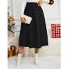 imageIDEALSANXUN Womens Corduroy Skirts Fall Winter High Waisted A Line Pleated Midi SkirtBlack