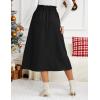 imageIDEALSANXUN Womens Corduroy Skirts Fall Winter High Waisted A Line Pleated Midi SkirtBlack