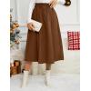 imageIDEALSANXUN Womens Corduroy Skirts Fall Winter High Waisted A Line Pleated Midi SkirtBrown