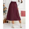 imageIDEALSANXUN Womens Corduroy Skirts Fall Winter High Waisted A Line Pleated Midi SkirtWine Red