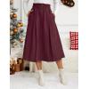 imageIDEALSANXUN Womens Corduroy Skirts Fall Winter High Waisted A Line Pleated Midi SkirtWine Red