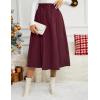 imageIDEALSANXUN Womens Corduroy Skirts Fall Winter High Waisted A Line Pleated Midi SkirtWine Red