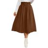 imageIDEALSANXUN Womens Corduroy Skirts Fall Winter High Waisted A Line Pleated Midi SkirtBrown