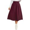 imageIDEALSANXUN Womens Corduroy Skirts Fall Winter High Waisted A Line Pleated Midi SkirtWine Red