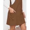 imageIDEALSANXUN Womens Button Down Corduroy Overall Dress with PocketsBrown