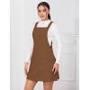 imageIDEALSANXUN Womens Button Down Corduroy Overall Dress with PocketsBrown
