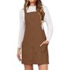 imageIDEALSANXUN Womens Button Down Corduroy Overall Dress with PocketsBrown