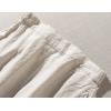 imageIDEALSANXUN Linen Skirts for Women A Line Lightweight Casua Elastic High Waisted 2024 Summer Midi Skirt with PocketsBeige