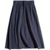 imageIDEALSANXUN Linen Skirts for Women A Line Lightweight Casua Elastic High Waisted 2024 Summer Midi Skirt with PocketsNavy