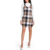 imageIDEALSANXUN Womens Plaid Overall Dress Fall Winter V Neck Sleeveless Pinafore Jumper Dress OverallsBrown New