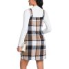 imageIDEALSANXUN Womens Plaid Overall Dress Fall Winter V Neck Sleeveless Pinafore Jumper Dress OverallsBrown New