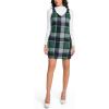 imageIDEALSANXUN Womens Plaid Overall Dress Fall Winter V Neck Sleeveless Pinafore Jumper Dress OverallsGreen