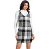 imageIDEALSANXUN Womens Plaid Overall Dress Fall Winter V Neck Sleeveless Pinafore Jumper Dress OverallsGrey