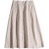 imageIDEALSANXUN Linen Skirts for Women A Line Lightweight Casua Elastic High Waisted 2024 Summer Midi Skirt with PocketsBeige