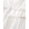 imageIDEALSANXUN White Linen Skirts for Women 2024 Summer Tiered Flowy A Line Elastic High Waisted Skirt with LiningWhite