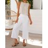 imageIDEALSANXUN Womens Linen Crop Tank Tops Cute Summer Sleeveless Cropped Linen TopsBeige